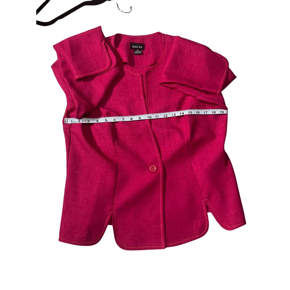 Vintage Leslie Fay Pink Two-Piece Dress Suit | Jacket & Sleeveless Dress US 16P - Picture 8 of 11